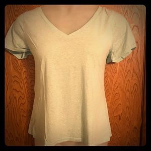 Pale Heathered Aqua Mint V-neck Tee Shirt XXL